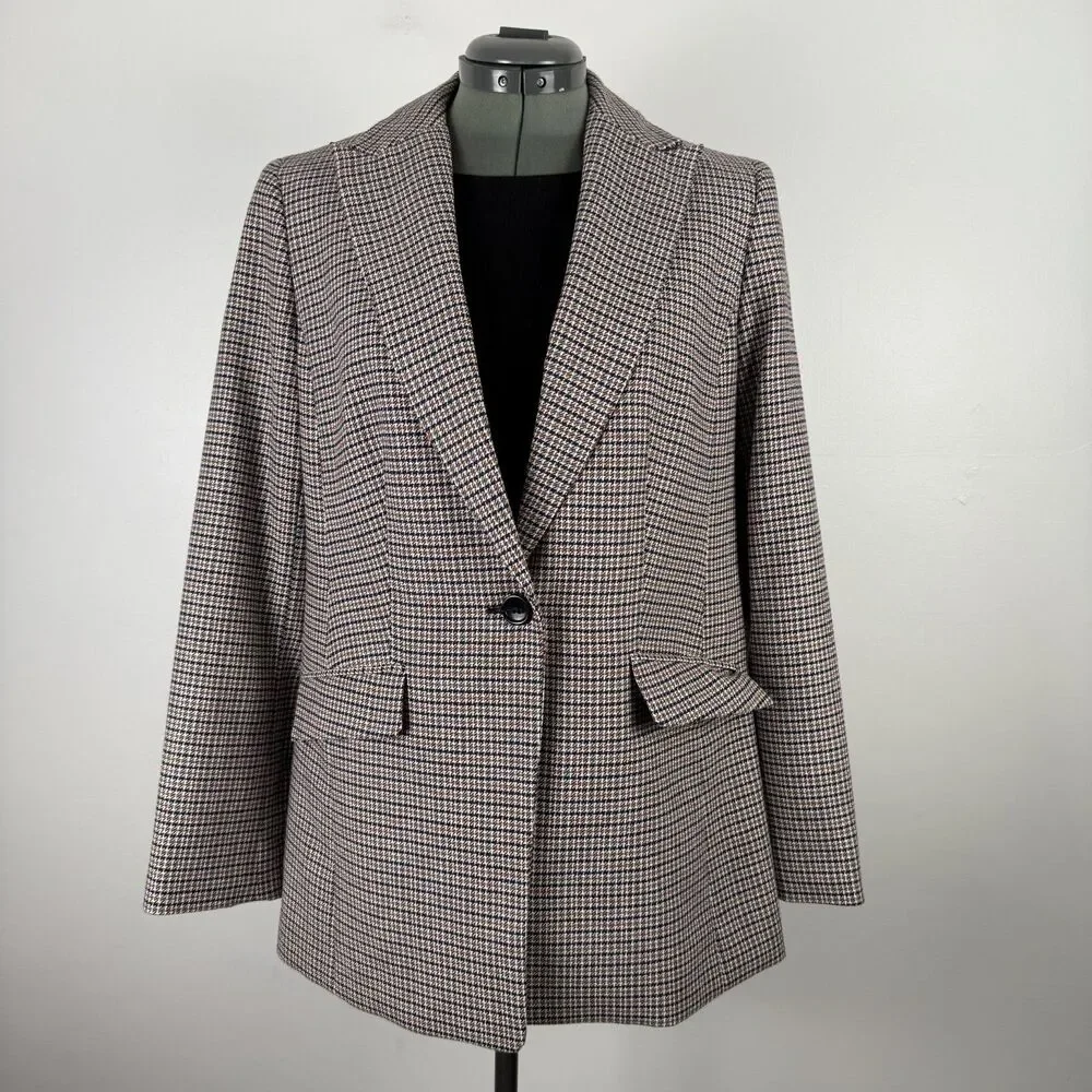 Talbots Oversized Boyfriend Blazer – Academia Preppy Style, Cotton Wool Jacket - Picture 8 of 15